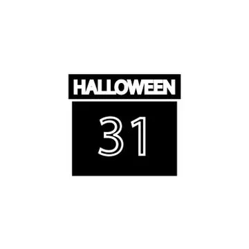Calendar with Halloween date VECTOR icon Stock Illustration
