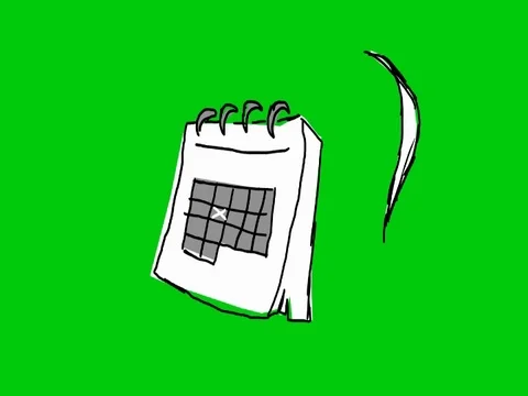 Calendar - Hand Drawn - Green Screen - SD Stock Footage