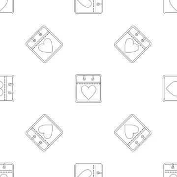 Calendar with heart pattern seamless vector 스톡 일러스트