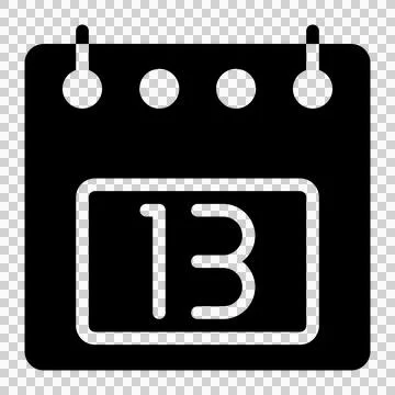 Calendar icon, 13th date solid style vector illustration design. Flat design sty Stock Illustration