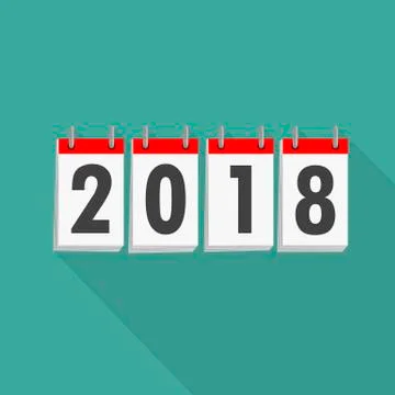 Calendar icon 2018. Vector illustration. Stock Illustration