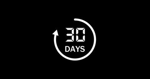Calendar icon 30 days animation. With transparent background 4K appointment, imp Stock Footage 340149573