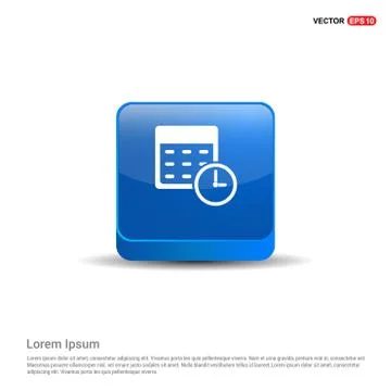 Calendar icon - 3d Blue Button Stock Illustration