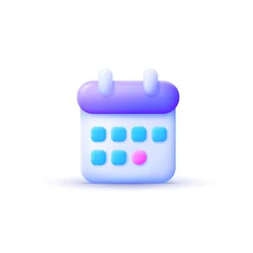 Calendar icon 3d. Website icon symbol illustration. Vector background. Flat Stock Illustration