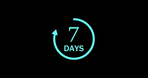 Calendar icon 7 days animation. With transparent background 4K appointment, impo Stock Footage 340149566