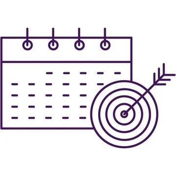 Calendar icon and vector target with arrow Stock Illustration
