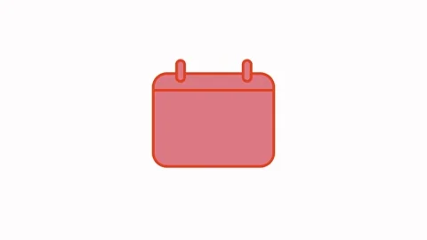 Calendar icon animation with red outline. Calendar icon blank digital sched.. Stock Footage 337616717