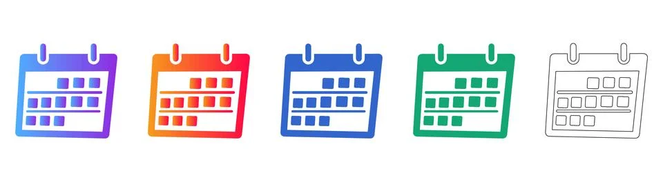 Calendar Icon with Bottom Marked Dates Illustration イラスト素材