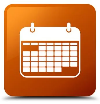 Calendar icon brown square button Stock Illustration