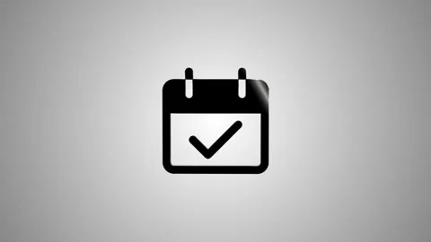 Calendar icon with checkmark indicating completed task or scheduled event m.. Stockbeeldmateriaal 346490992