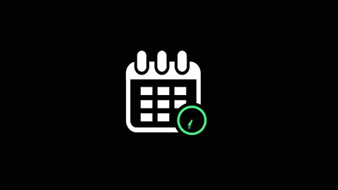 Calendar icon with clock sign. 库存影片 231987604