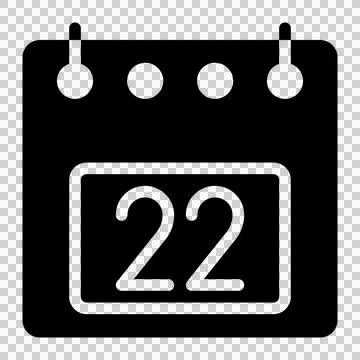 Calendar icon, date 22 design solid style vector illustration. Flat design style Illustrazione stock