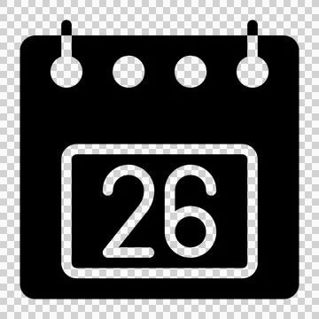 Calendar icon, date 26 design solid style vector illustration. Flat design style Stock Illustration