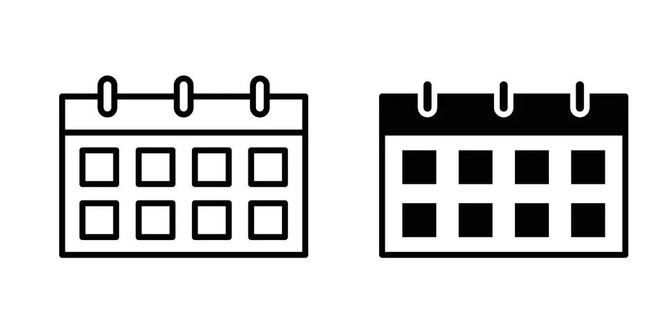 Calendar icon for design projects and web UI Stock Illustration