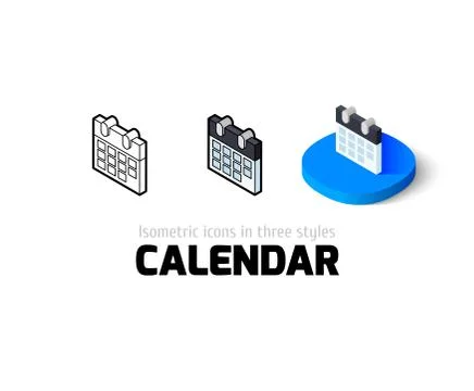 Calendar icon in different style Stock Illustration