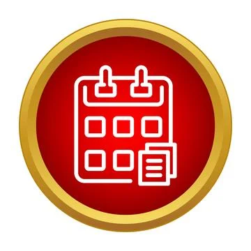 Calendar icon with documents, planning important events Stock Illustration
