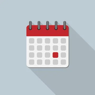 Calendar icon with drop shadow Illustrazione stock
