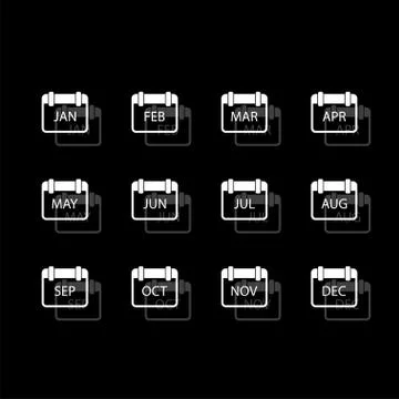 Calendar icon flat Stock Illustration