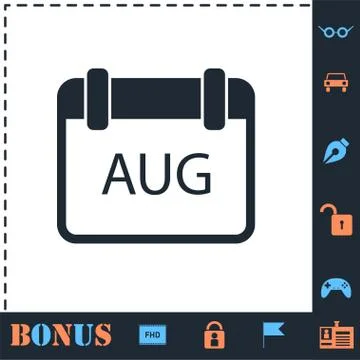 Calendar icon flat Stock Illustration