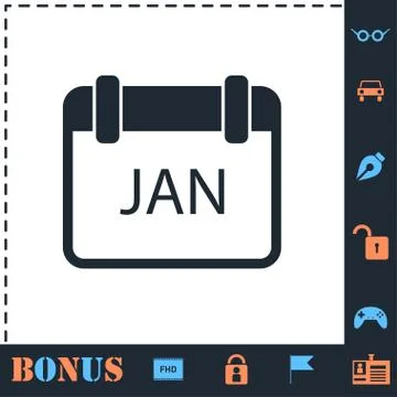 Calendar icon flat Stock Illustration
