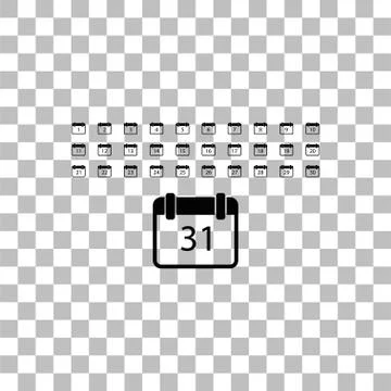 Calendar icon flat Illustrazione stock