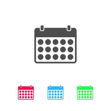 Calendar icon flat Stock Illustration