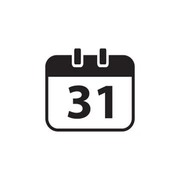 Calendar Icon In Flat Style Vector For Apps, UI, Websites. Black Icon Vector Stock Illustration