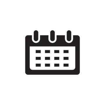 Calendar Icon In Flat Style Vector For Apps, UI, Websites. Black Icon Vector Stock Illustration