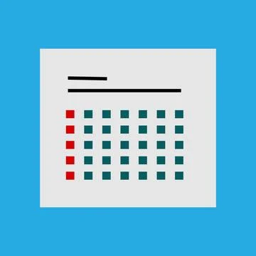 Calendar icon in flat style. Vector illustration on blue background Stock Illustration