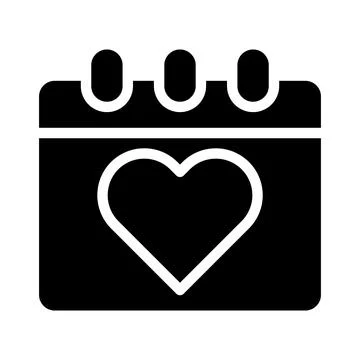 Calendar icon gradient solid valentine illustration vector element and symb.. Illustrazione stock