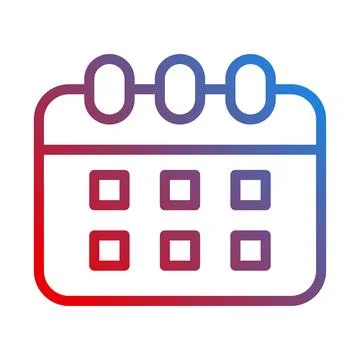 Calendar Icon Gradient With White Background Vector Stock Illustration