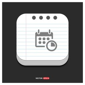 Calendar Icon Gray icon on Notepad Style template Vector EPS 10 Free Icon 스톡 일러스트