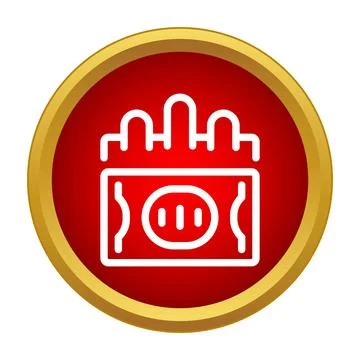 Calendar icon with a highlighted date on a red button background Stockillustratie