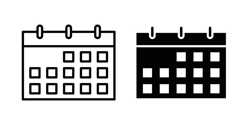 Calendar icon Illustration set. Vector Eps10 for apps Stock Illustration