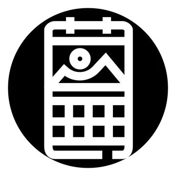 Calendar icon with image symbol for scheduling events Stock Illustration