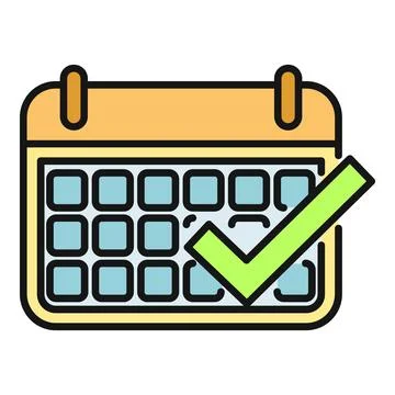 Calendar icon indicating completed schedule or confirmed appointment Stockillustratie