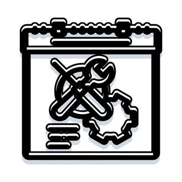 Calendar icon indicating maintenance scheduling and repair Stock Illustration