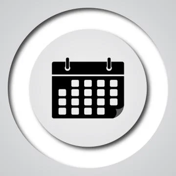 Calendar icon. Internet button on white background.. Stock Illustration