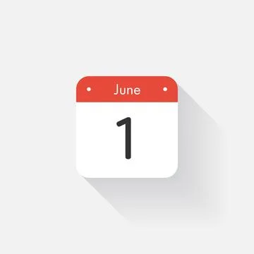 Calendar Icon with long shadow. Flat style. Date,day and month. Reminder. Vector Stock Illustration