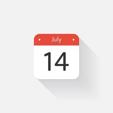 Calendar Icon with long shadow. Flat style. Date,day and month. Reminder. Vector Stock Illustration