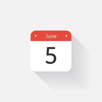 Calendar Icon with long shadow. Flat style. Date,day and month. Reminder. Vector 스톡 일러스트