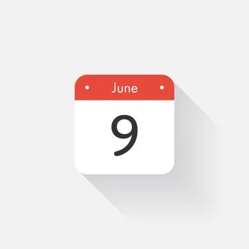 Calendar Icon with long shadow. Flat style. Date,day and month. Reminder. Vector Stock Illustration