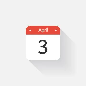 Calendar Icon with long shadow. Flat style. Date,day and month. Reminder. Vector Stock Illustration