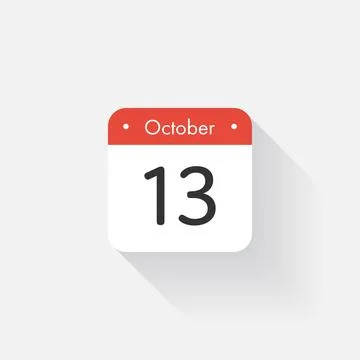 Calendar Icon with long shadow. Flat style. Date,day and month. Reminder. Vector Stock Illustration