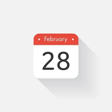 Calendar Icon with long shadow. Flat style. Date,day and month. Reminder. Vector Stock Illustration