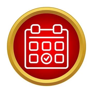 Calendar icon marking a successful planned event Ilustração Stock