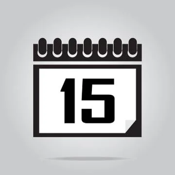 Calendar icon number 15 스톡 일러스트