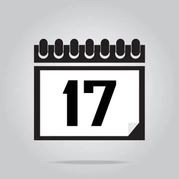 Calendar icon number 17 vector illustration Stockillustratie
