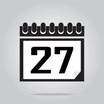 Calendar icon number 27 vector illustration Stock Illustration