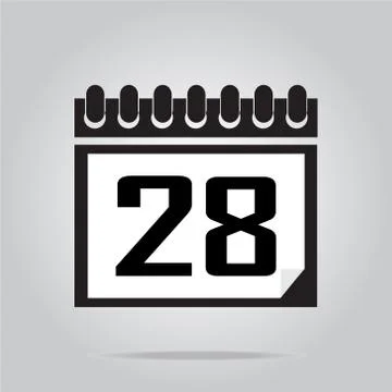 Calendar icon number 28 vector illustration 스톡 일러스트